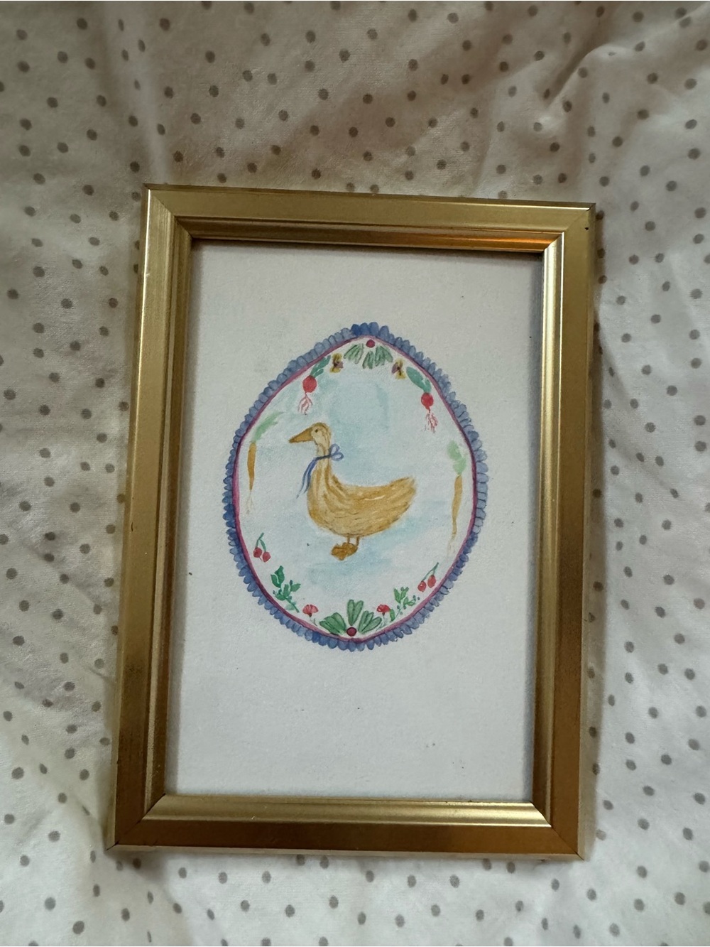 Gold Framed Duck Watercolor Wall Art